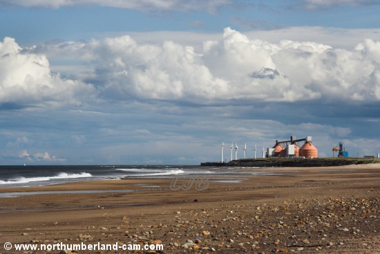 Summer evening view of Cambois Beach looking towards Blyth.